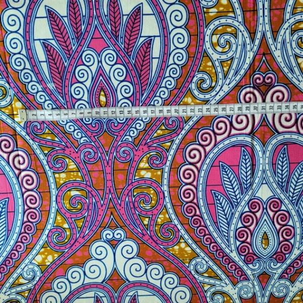 PINK INDIAN ORNAMENT Afrikanischer Wax Print Stoff